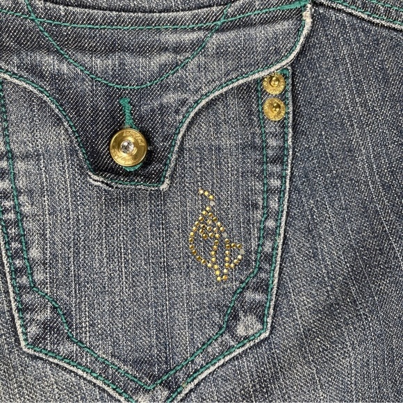 VTG Baby Phat Jeans Y2K Women Sz 20 Flare Med Wash Logo Flap Pockets Tall - Picture 5 of 11